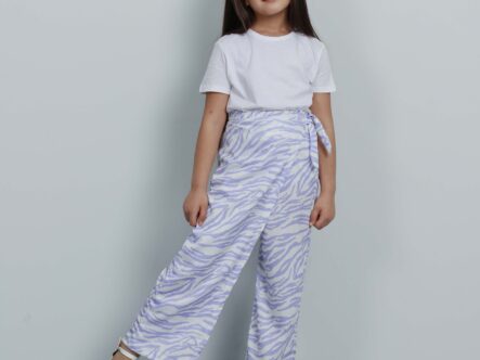 Kids Girl Printed Wrap Design Trouser