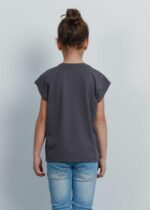⁦تيشيرت أطفال بناتي Oversize بطباعة تصميم فراشة⁩ - الصورة ⁦4⁩