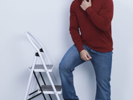 Men Plain High-Neck Blouse