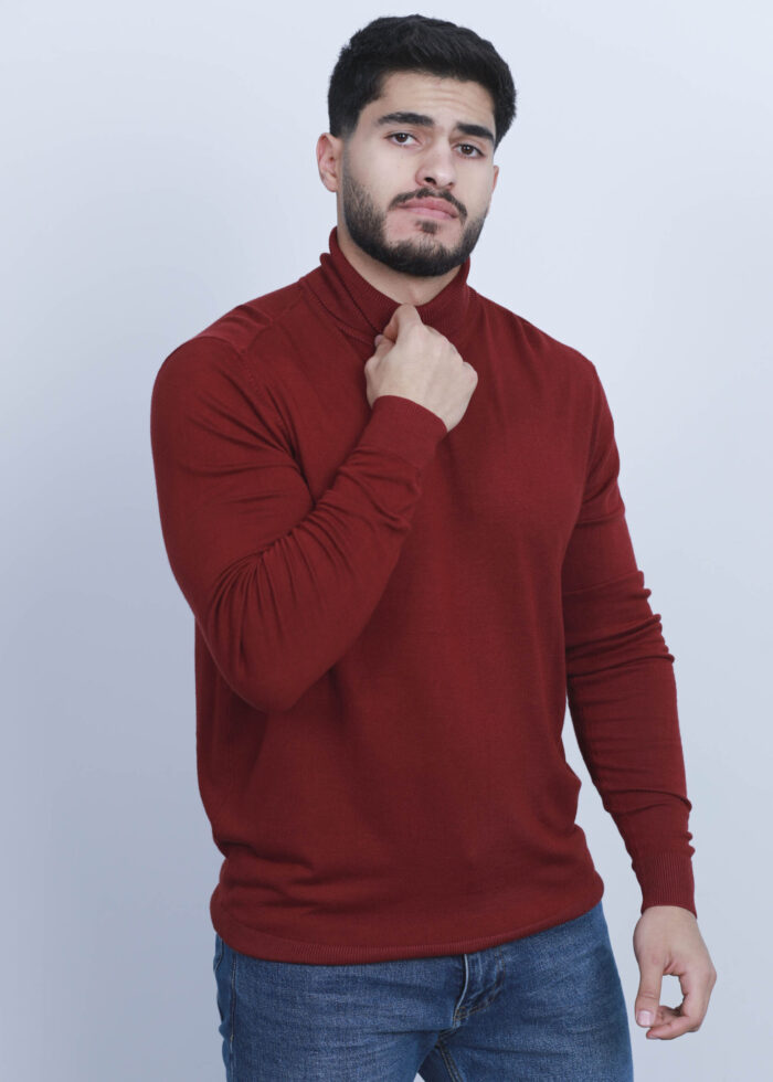 Men Plain High-Neck Blouse - Image 2