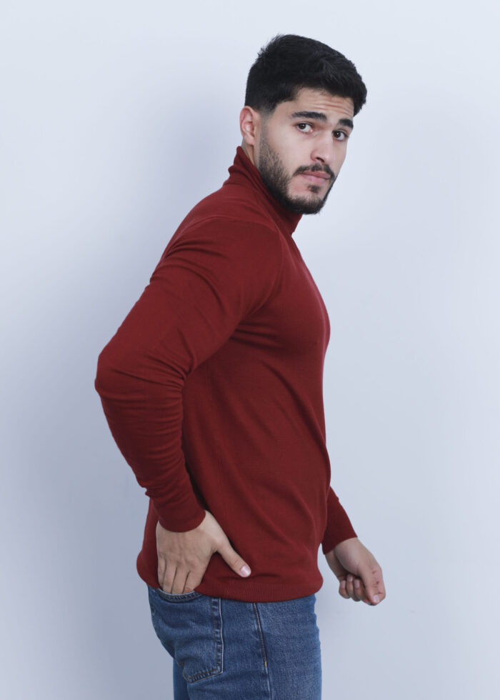Men Plain High-Neck Blouse - Image 3