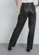 Women Leather Pleated Trouser - Image 4