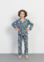 Kids Boy Dinosaurs and Alphabet Printed Two Pieces Pajama - Image 2