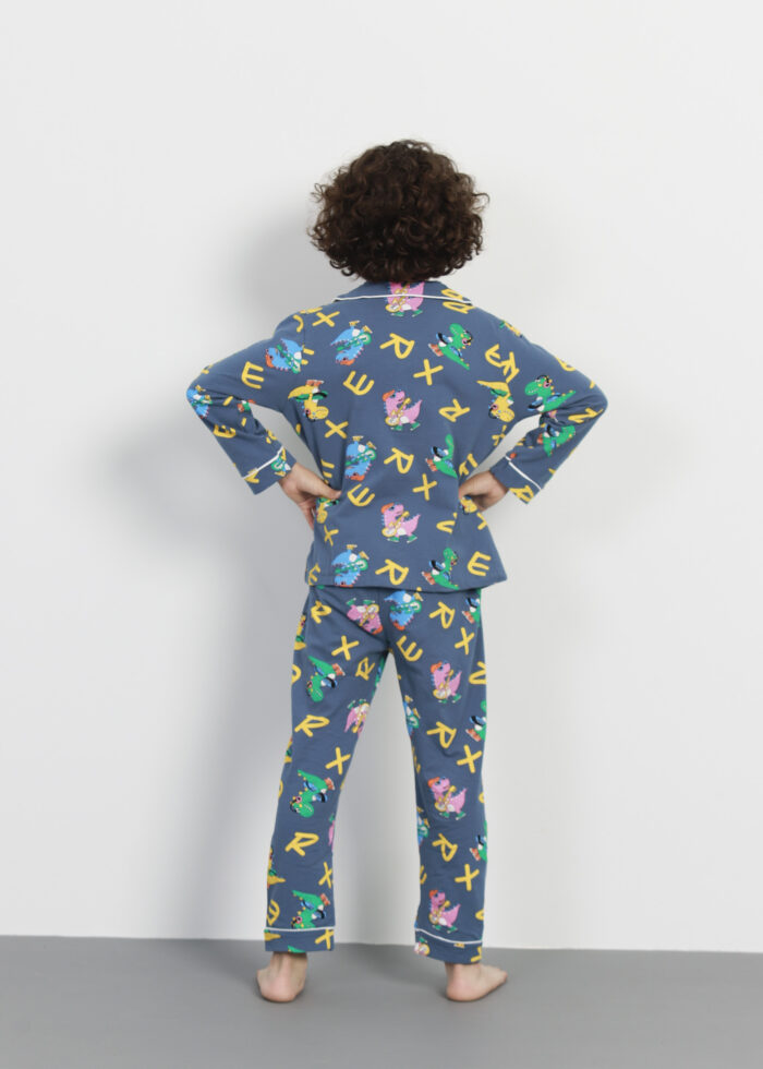 Kids Boy Dinosaurs and Alphabet Printed Two Pieces Pajama - Image 4