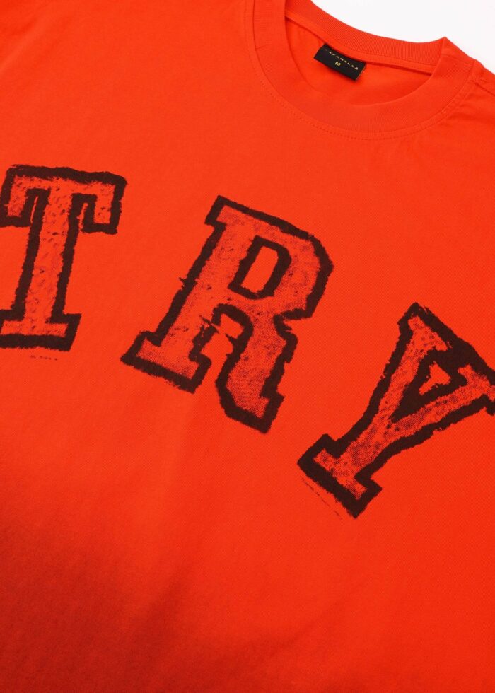 Men Tie-Dye "Try" Printed T-Shirt - Image 3