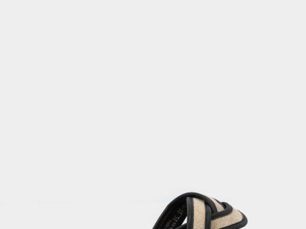 Women Leather and Fabric Slipper