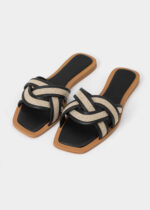 Women Leather and Fabric Slipper - Image 2
