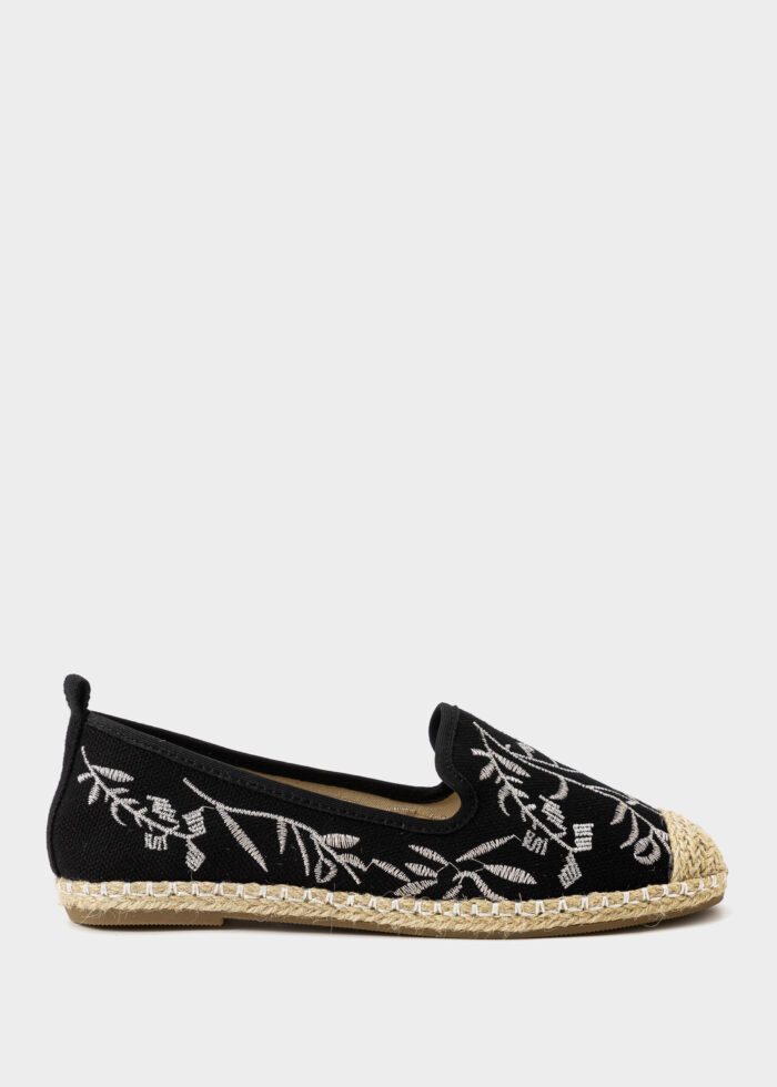 Women Embroidery Fabric Ballerina Shoes - Image 1