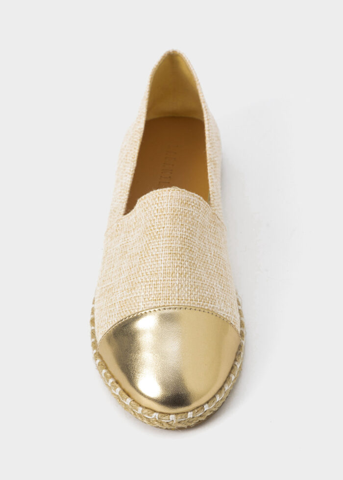 Women Fabric and Leather Ballerina Shoes - Image 3