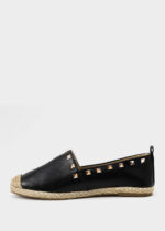 Women Leather and Straw Ballerina Shoes - Image 5