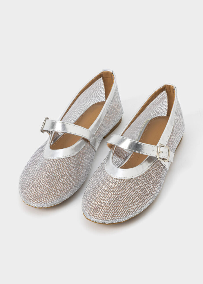 Women Mesh Fabric Ballerina Shoes - Image 2