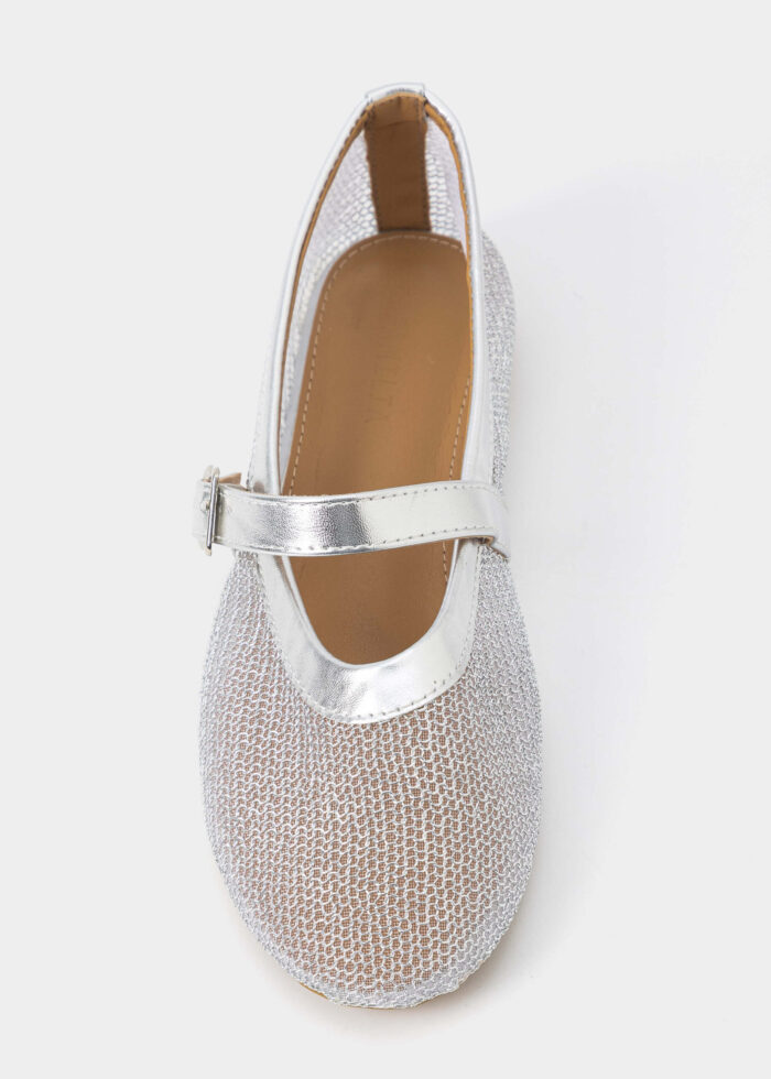 Women Mesh Fabric Ballerina Shoes - Image 3