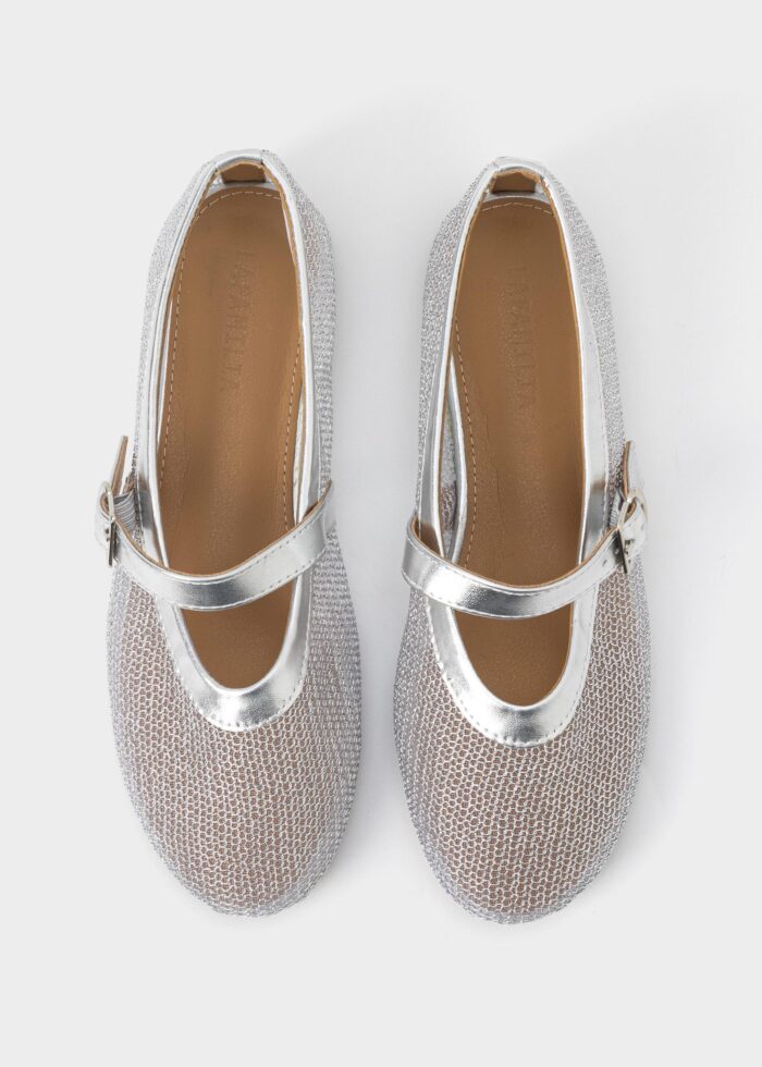 Women Mesh Fabric Ballerina Shoes - Image 4