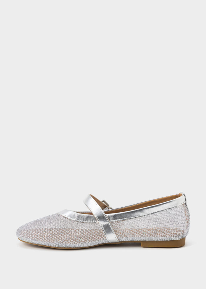 Women Mesh Fabric Ballerina Shoes - Image 5