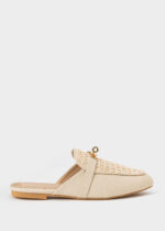Women Leather and Straw Slipper