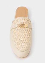 Women Leather and Straw Slipper - Image 3