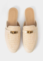 Women Leather and Straw Slipper - Image 4