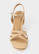 Women Patterned Leather Heels Sandal - Image 3