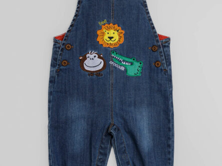 Baby Boy Animals Printed Jeans Overall