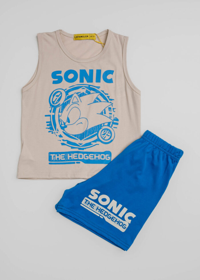 Baby Boy “Sonic” Printed Two-Pieces Pajama - Image 1