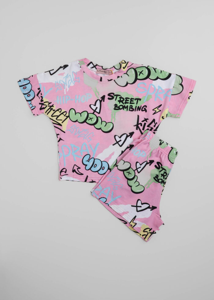 Baby Girl Writings Printed Two-Pieces Pajama - Image 1