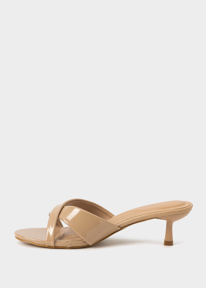 Women Patent Leather Heels Slipper - Image 5