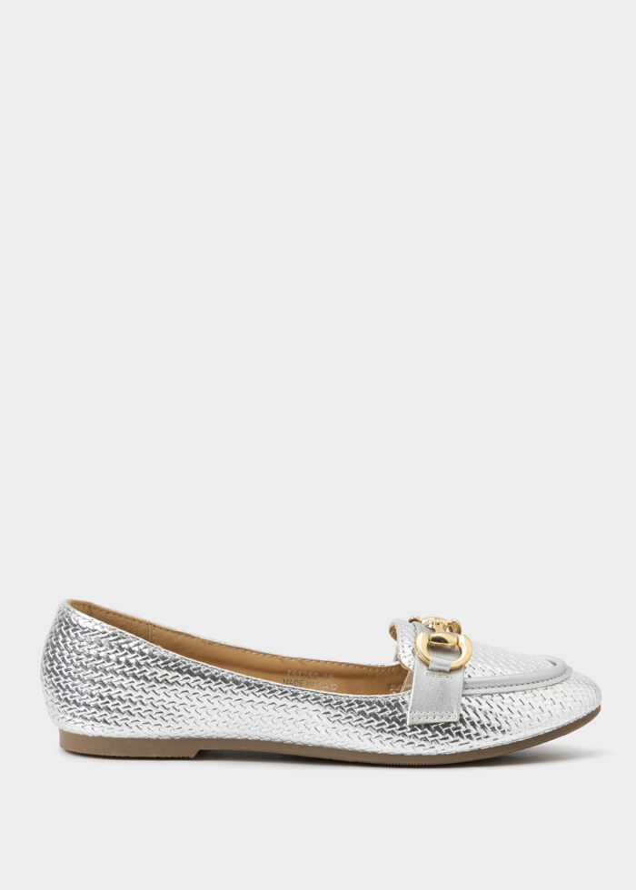 Women Braided Leather Ballerina Shoes - Image 1