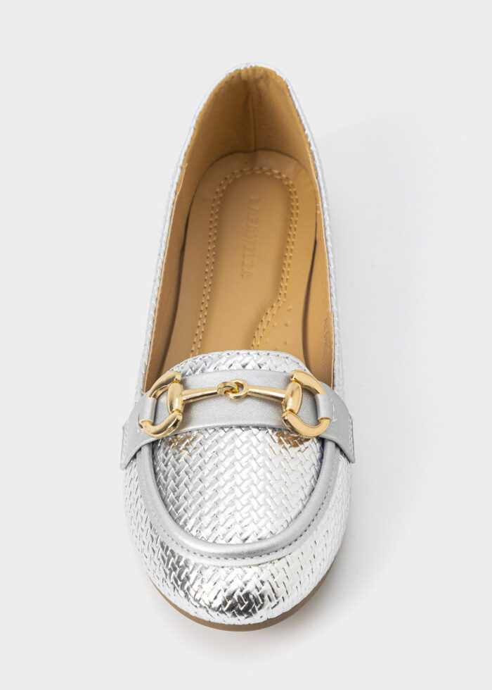 Women Braided Leather Ballerina Shoes - Image 3