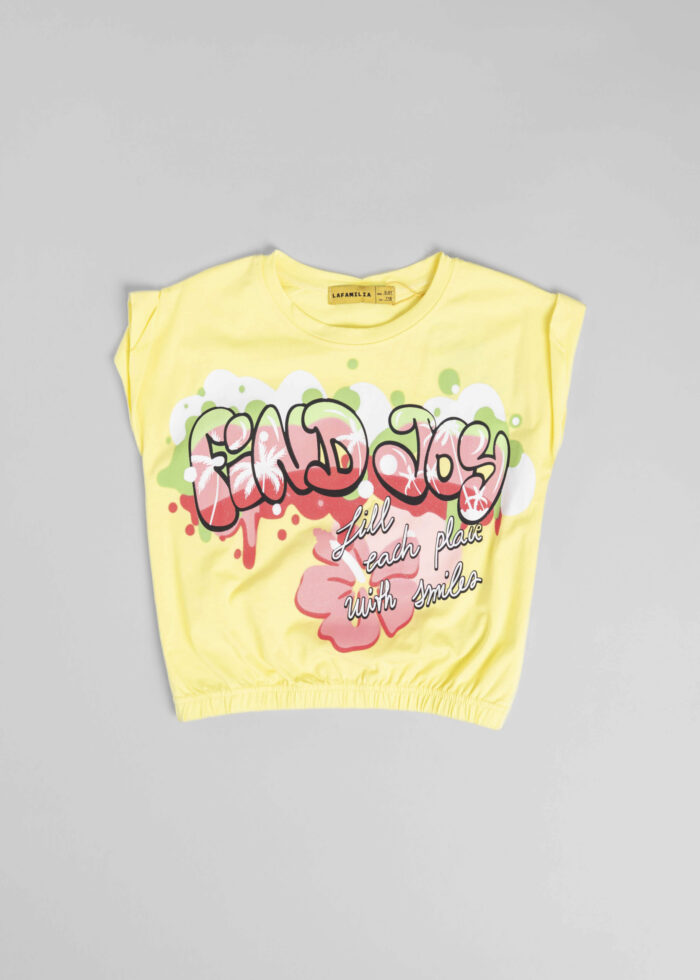 Kids Girl "Find Joy" Printed T-Shirt - Image 1
