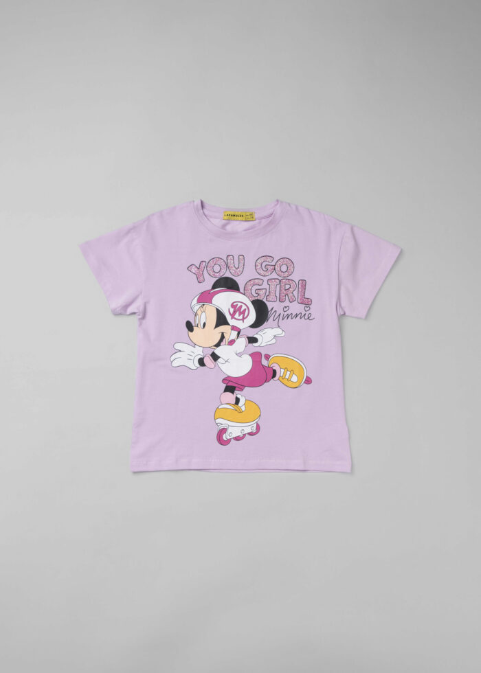 Kids Girl Minnie Mouse Printed T-Shirt - Image 1