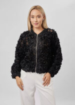 Women Tulle Flowers Decor Jacket - Image 2