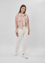 Women Cropped Jeans Jacket - Image 2