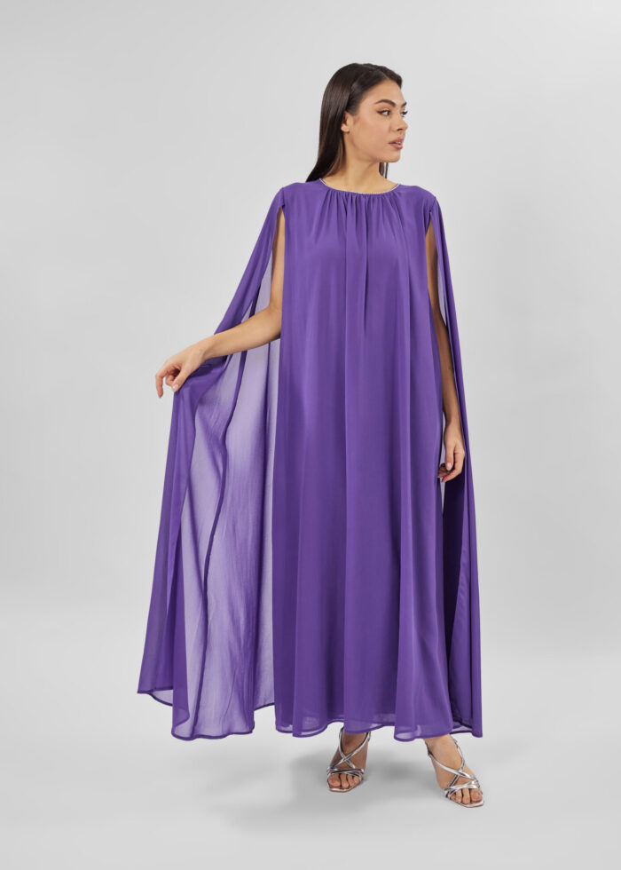 Women Cape Design Long Dress - Image 1