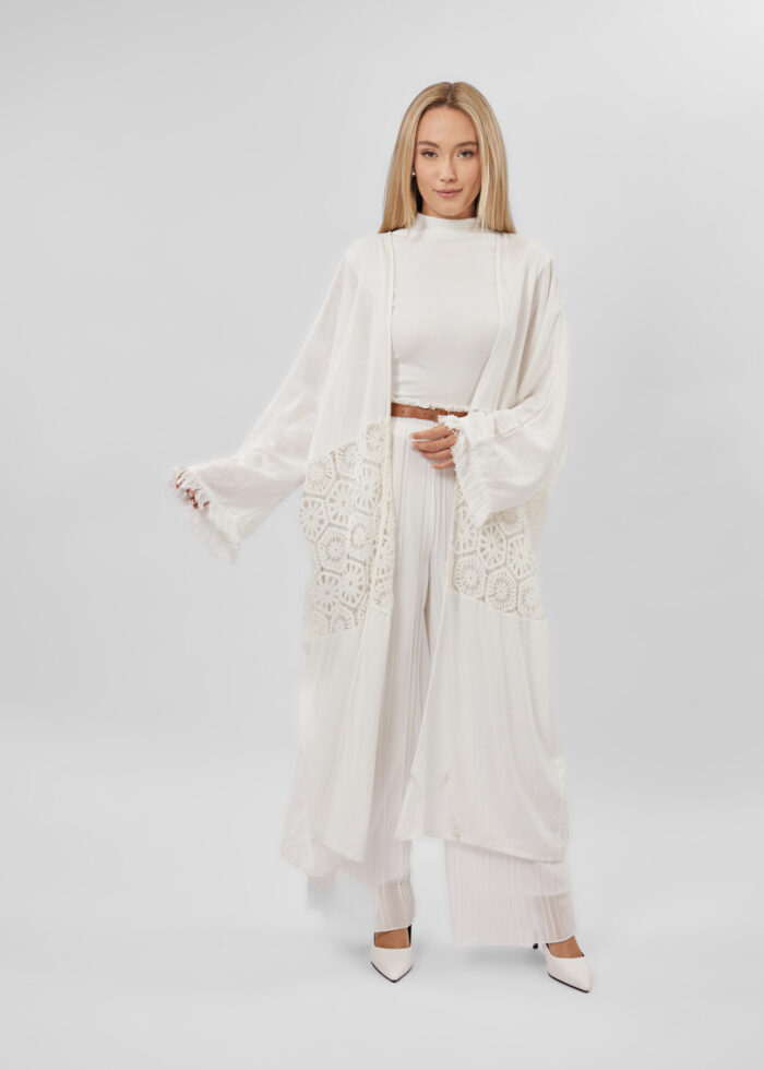 Women Crochet Design Abaya - Image 2