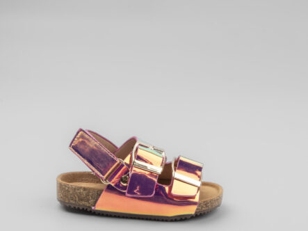 Kids Girl Holographic Leather Sandal