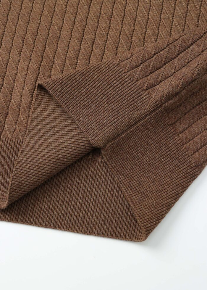 Men Knitted Striped Fabric Polo Shirt - Image 3