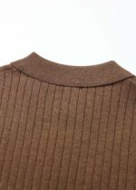 Men Knitted Striped Fabric Polo Shirt - Image 5