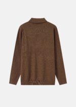 Men Knitted Striped Fabric Polo Shirt - Image 6