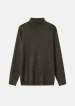 Men Turtleneck Plain Blouse