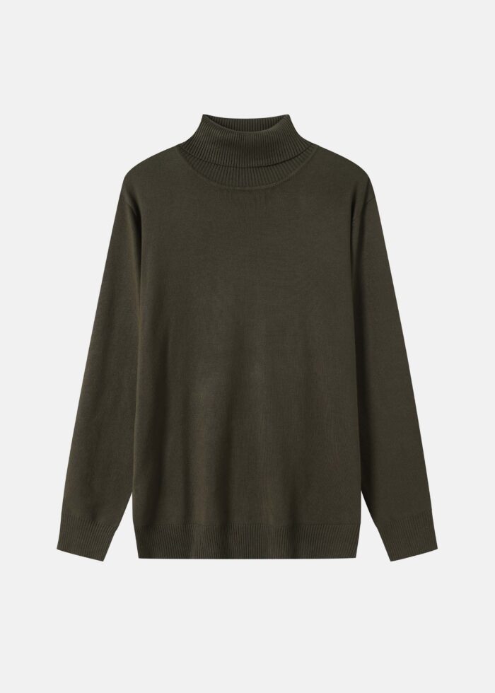 Men Turtleneck Plain Blouse - Image 1
