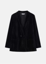 Women Velvet Plain Blazer
