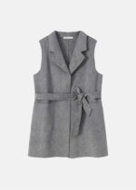 Women Wool Broadcloth Plain Vest