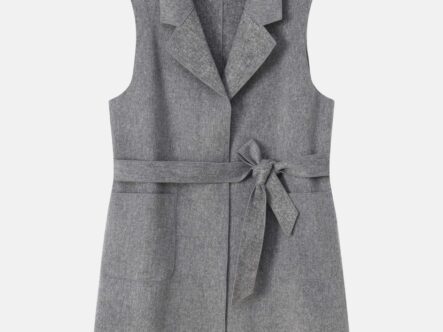 Women Wool Broadcloth Plain Vest