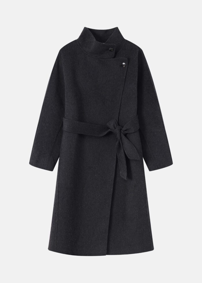 Women Wool Broadcloth Plain Coat - Image 1