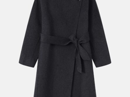 Women Wool Broadcloth Plain Coat