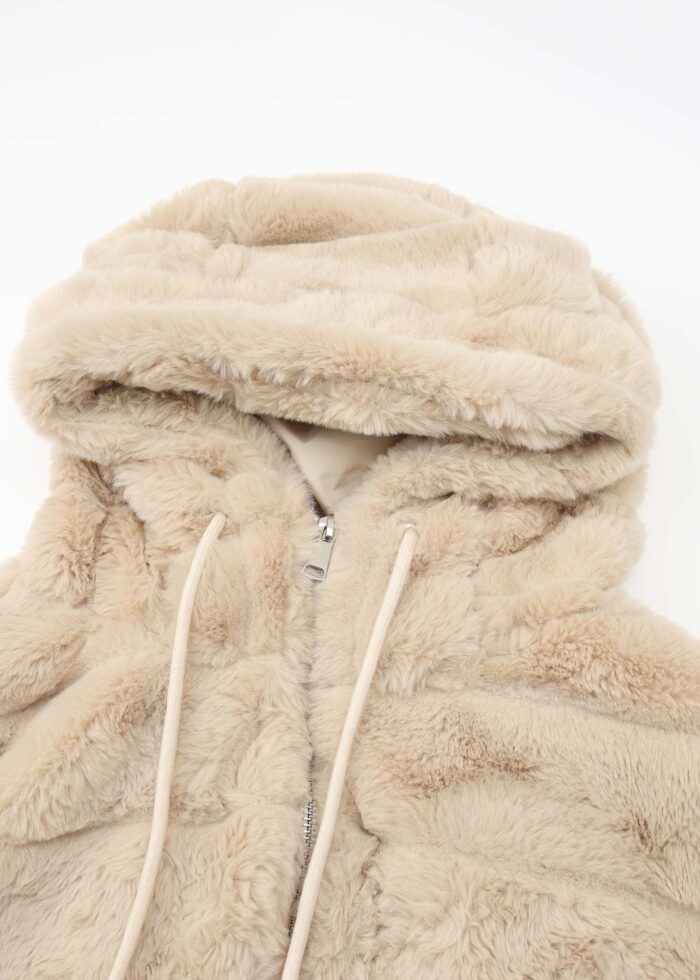 Women Striped Fur Jacket - Image 2