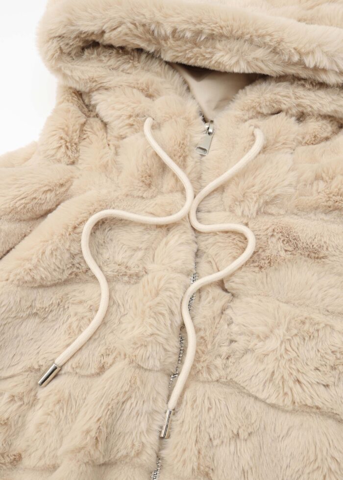 Women Striped Fur Jacket - Image 3