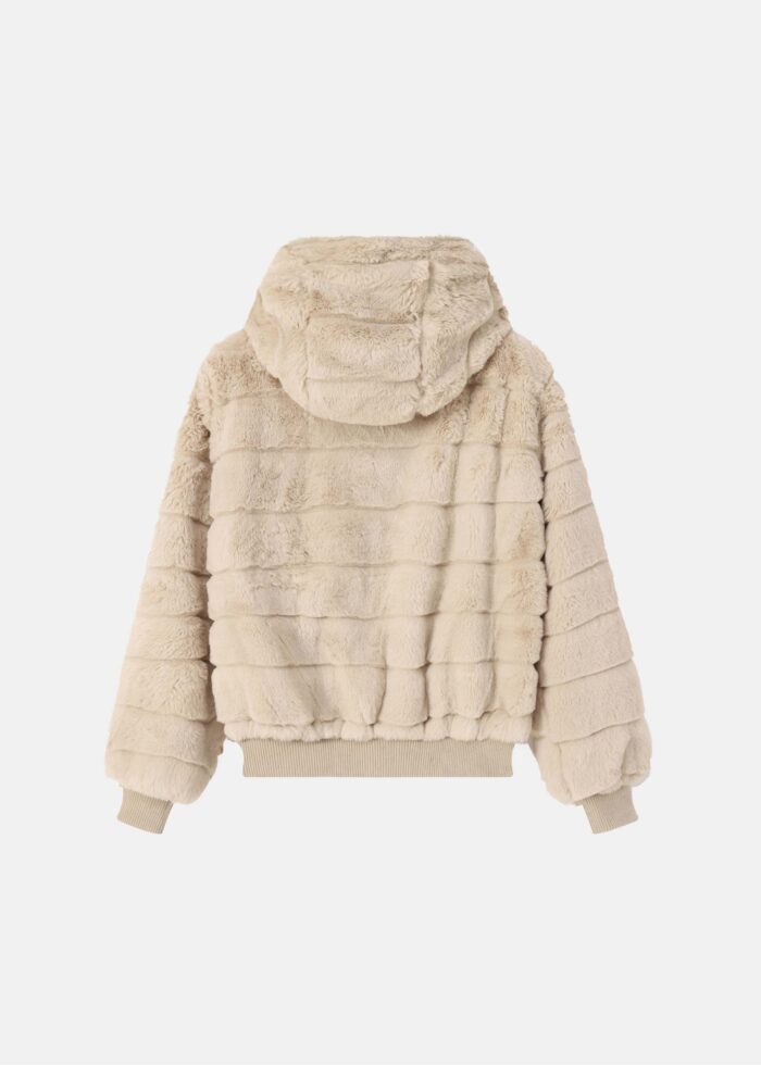 Women Striped Fur Jacket - Image 7