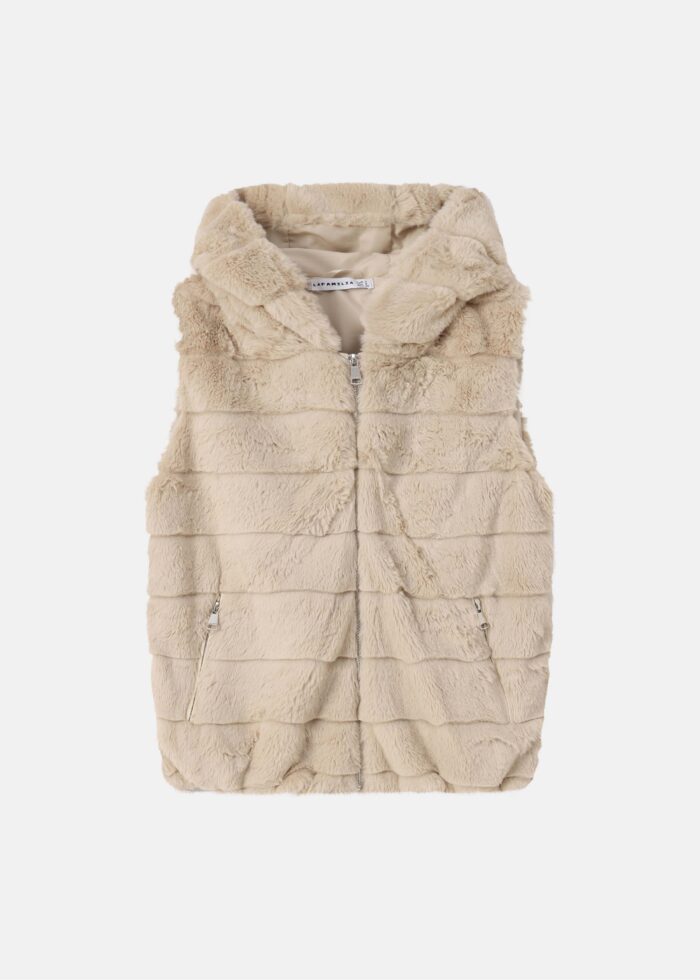 Women Striped Fur Vest - Image 1