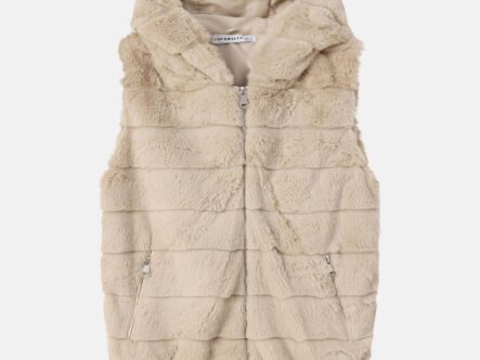 Women Striped Fur Vest